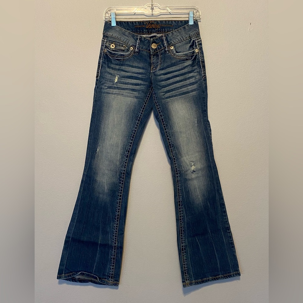 Premium VANITY Collection Flare Leg Dakota Distressed Women’s Jeans 26x31